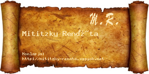 Mititzky Renáta névjegykártya